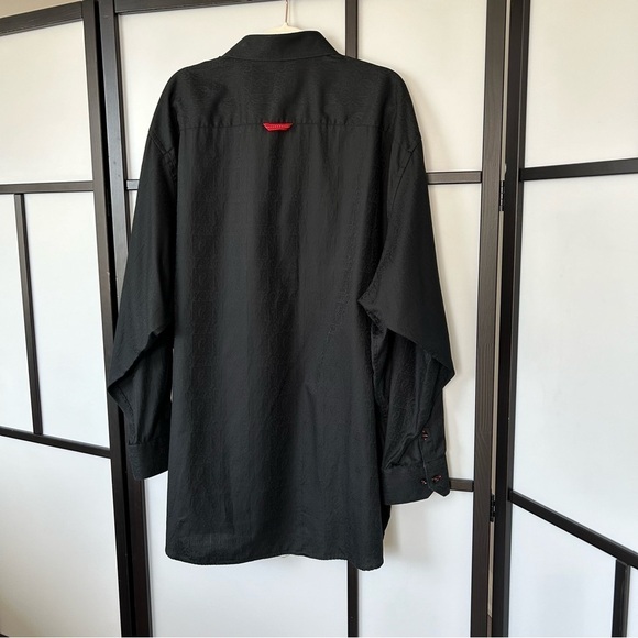 [3X] NXT Men’s Black on Black Pattern Formal Cotton Button Down Dress Shirt - Picture 4 of 11